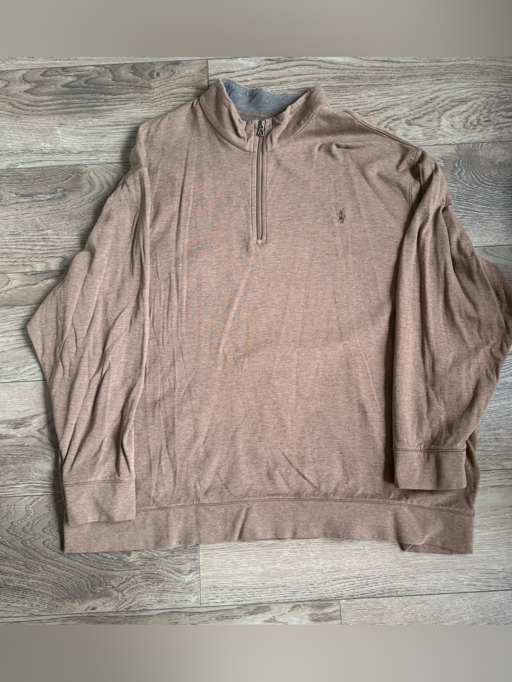 Title: Polo Ralph Lauren Men’s 4X Quarter Zip Pullover Brown Heather Long Sleeve